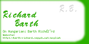 richard barth business card